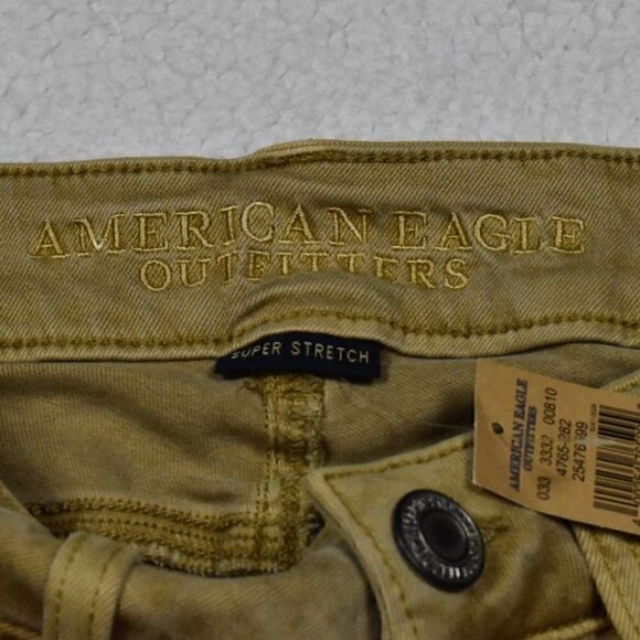 American Eagle Outfitters Super Stretch Twill Midi Shorts Tan Size 0 - Picture 2 of 14